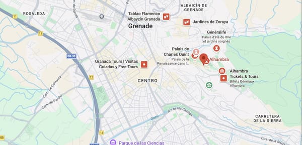 Map of the Alhambra - Click to open in Google Maps